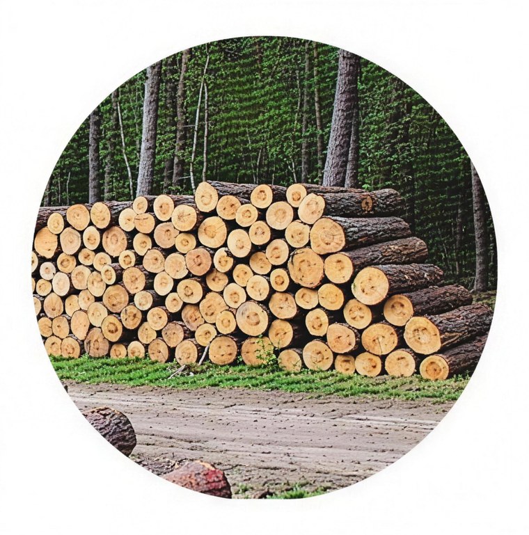 Professional timber harvesting in a managed forest